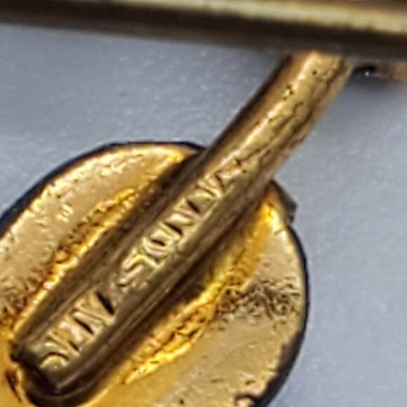 Vintage Blue Rhinestone Circle Brooch & Pendant Frosted Glass Leaves MCM 1960s - Picture 4 of 10